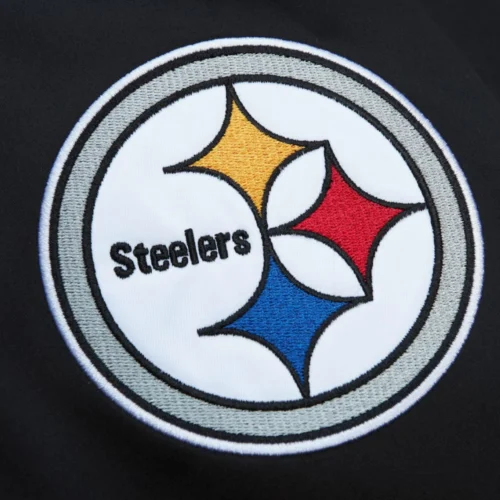 Pittsburgh Steelers OG 2.0 Full-Snap  Black/Yellow Satin Varsity Jacket - Image 3