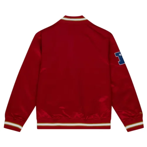 Alternative view of San Francisco 49ers OG 2.0 Full-Snap Maroon Satin Varsity Jacket