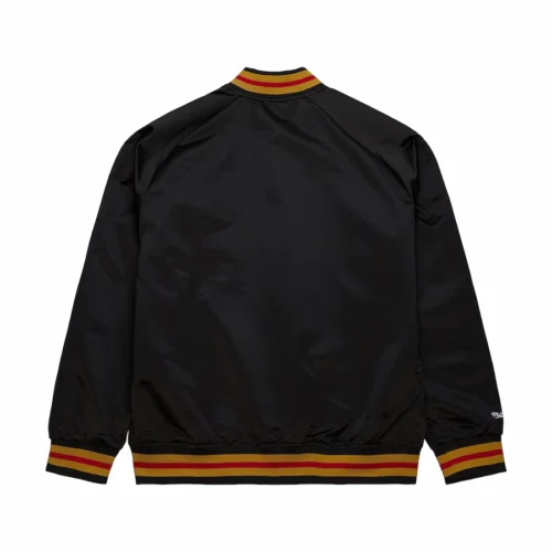 Alternative view of San Francisco 49ers Throwback Wordmark Black Satin Varsity Jacket