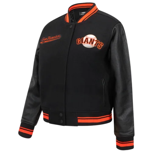 Alternative view of San Francisco Giants Script Tail Women's Wool & Leather Varsity Jacket