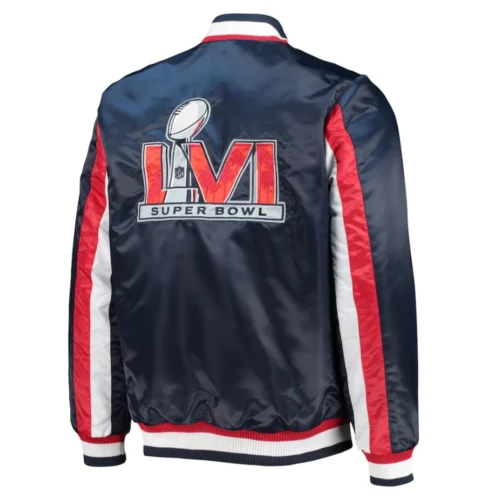 Alternative view of Super Bowl The Ace Satin Varsity Jacket - Navy