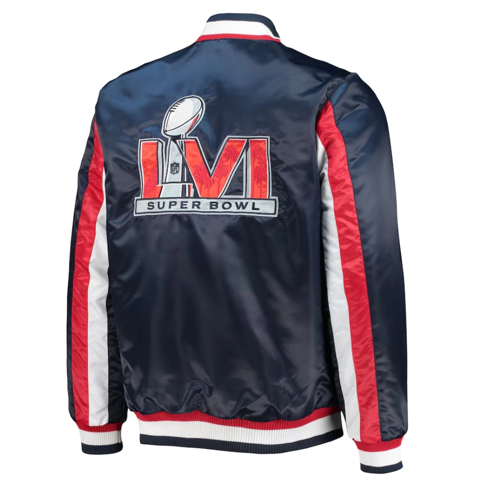 Super Bowl The Ace Satin Varsity Jacket - Navy - Image 2