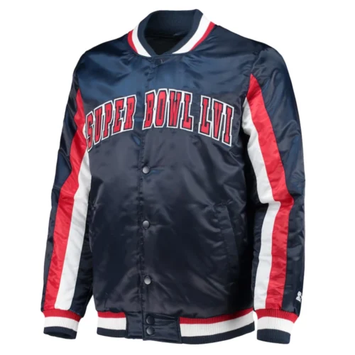 Super Bowl The Ace Satin Varsity Jacket - Navy