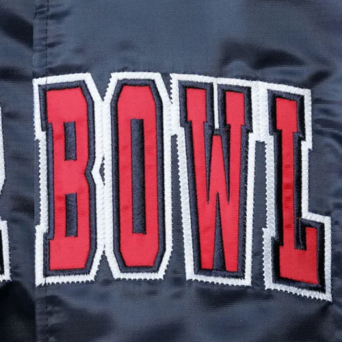 Super Bowl The Ace Satin Varsity Jacket - Navy - Image 3