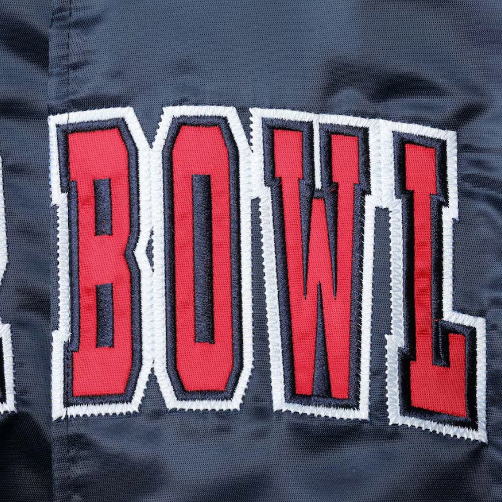 Super Bowl The Ace Satin Varsity Jacket - Navy - Image 3