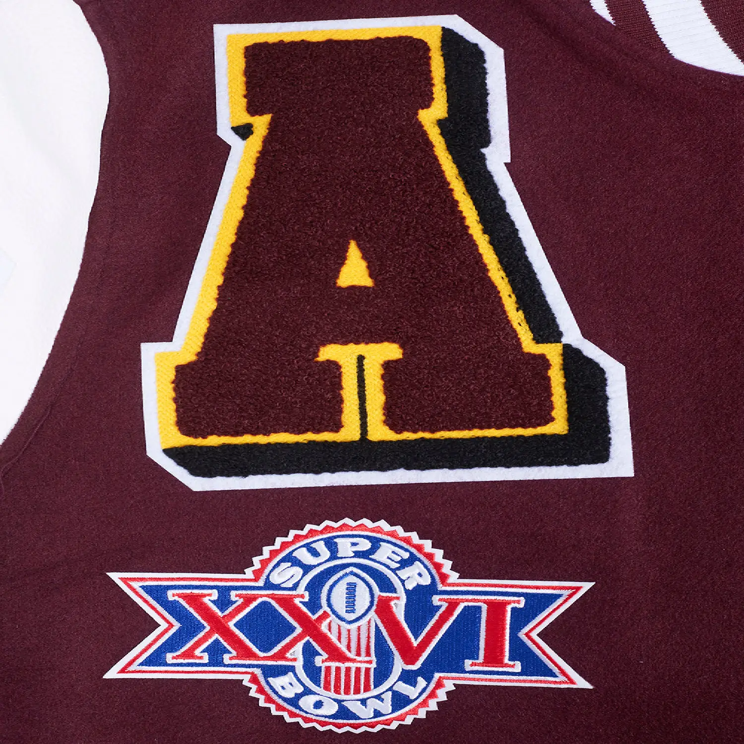 Washington Commanders Mashup Maroon/White Wool & Leather Varsity Jacket - Image 5