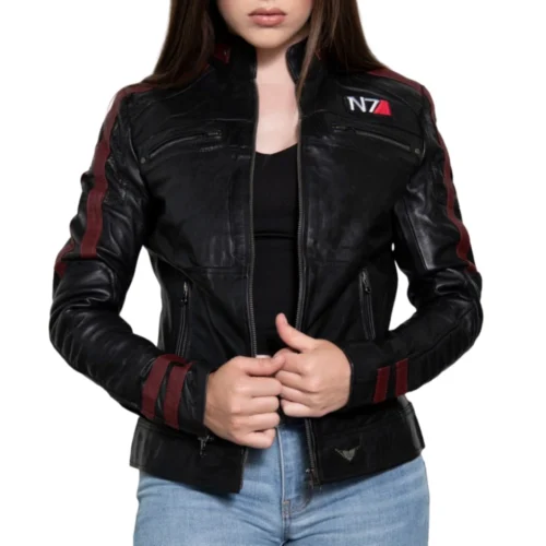 Women's Commander Shepard Mass Effect Leather Jacket - Black