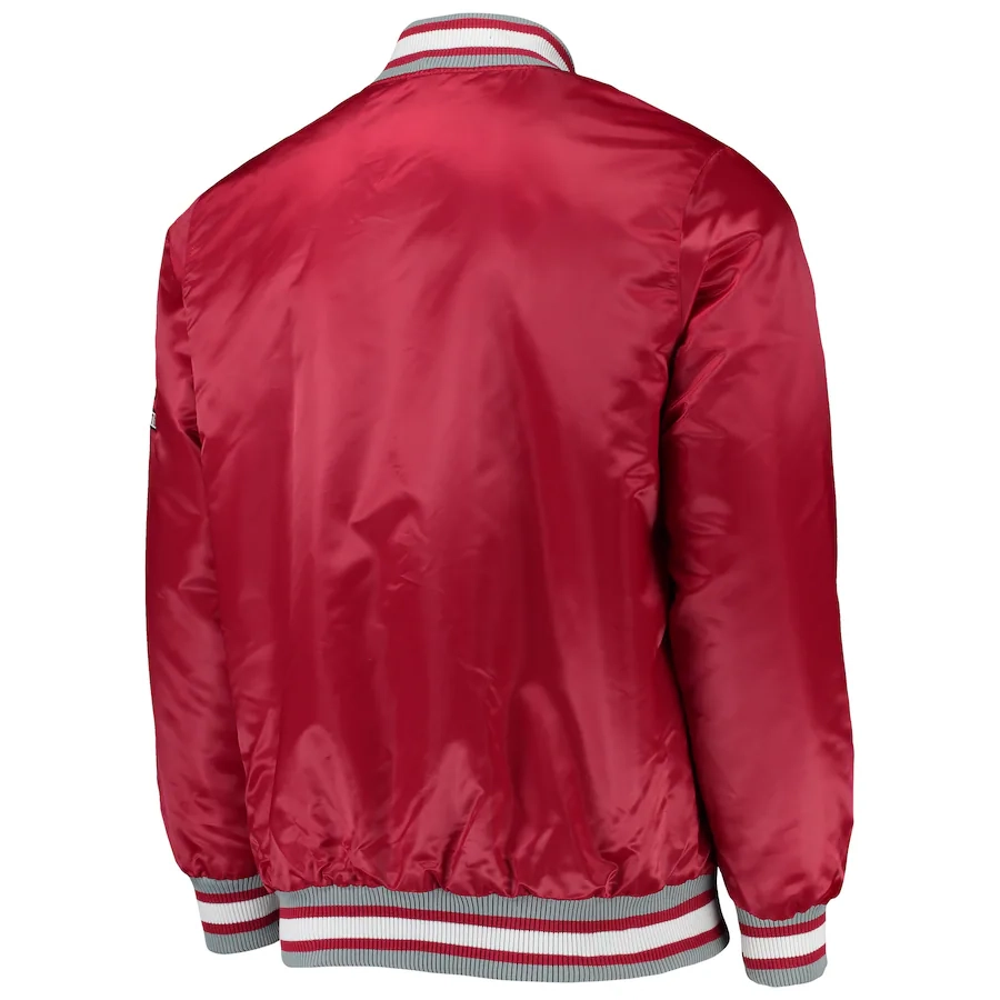 Alabama Crimson Tide O-Line Red Satin Varsity Jacket - Image 2