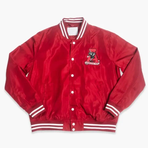 Alabama Crimson Tide Vintage Logo Red Bomber Satin Varsity Jacket