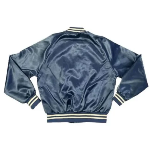 Alternative view of Brigham Young University Cougars Bomber Navy Vintage Satin Varsity Jacket