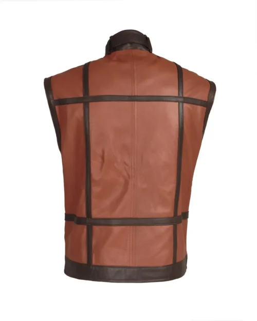 Alternative view of Brown Hunter's Collection Handcrafted Brown Leather Vest