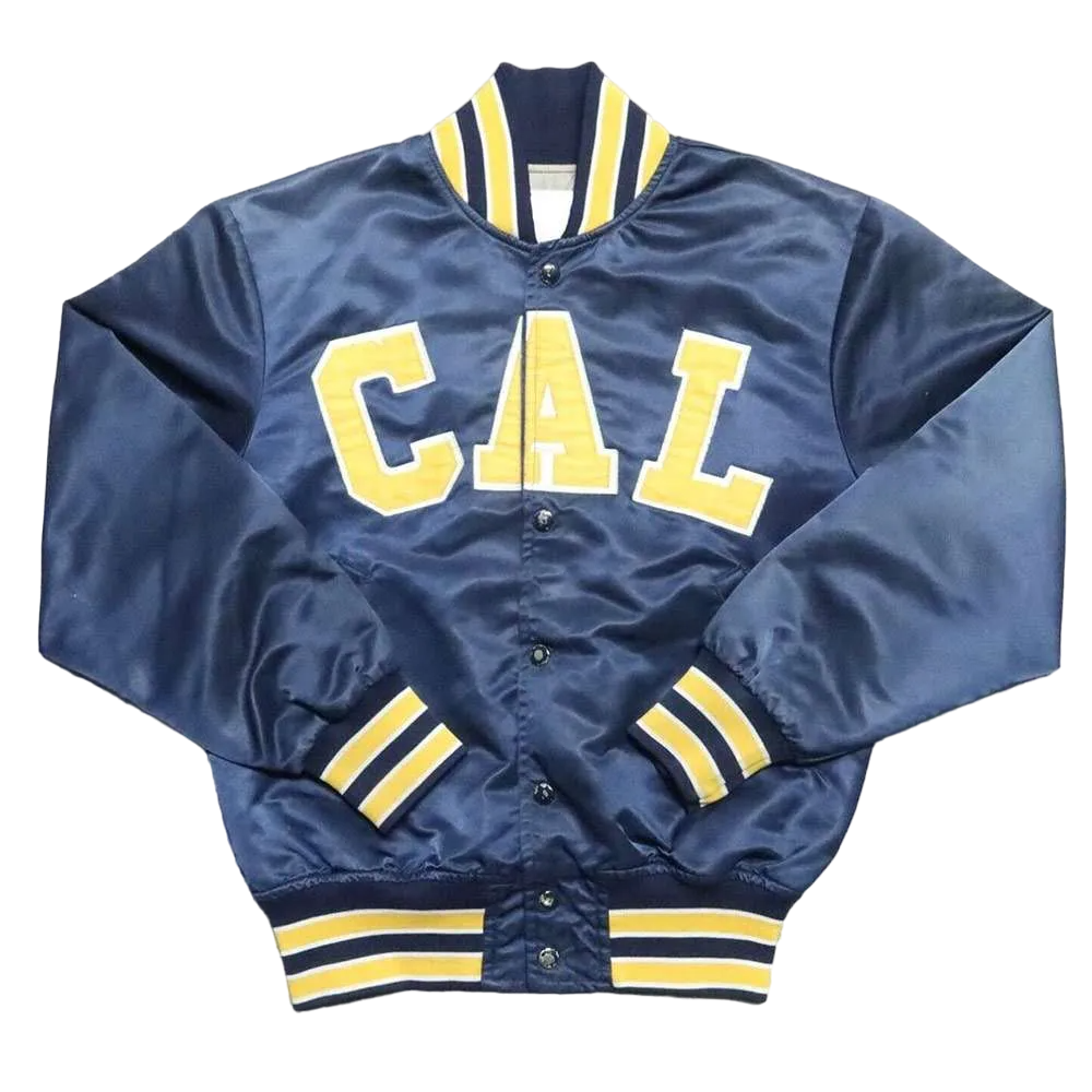 California Golden Bears 90’s Vintage Navy Satin Varsity Jacket