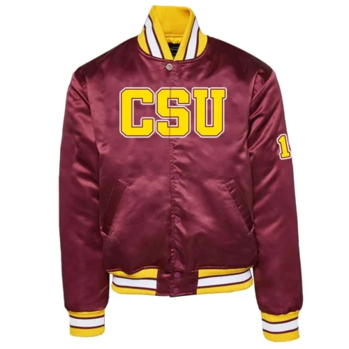 Central State Marauders Remix Maroon Satin Varsity Jacket