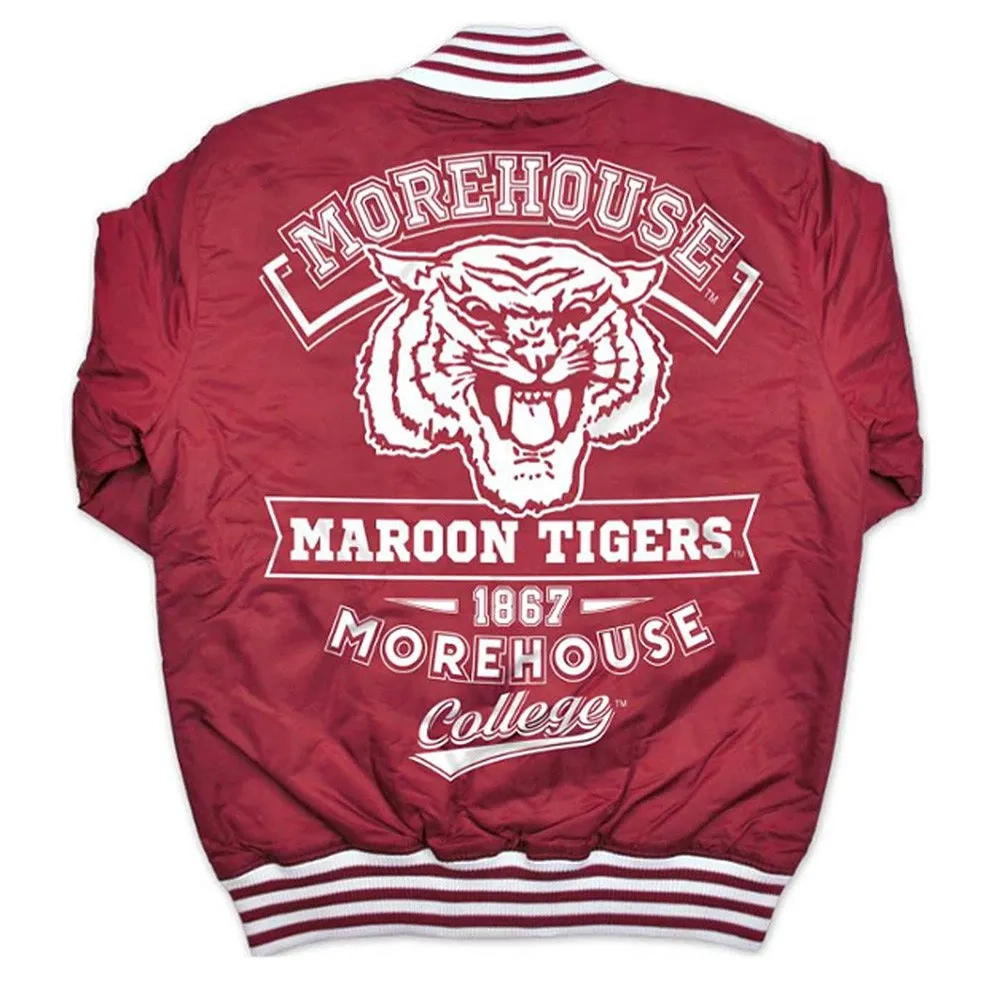 Morehouse Maroon Tigers Vintage Satin Varsity Jacket - Image 2