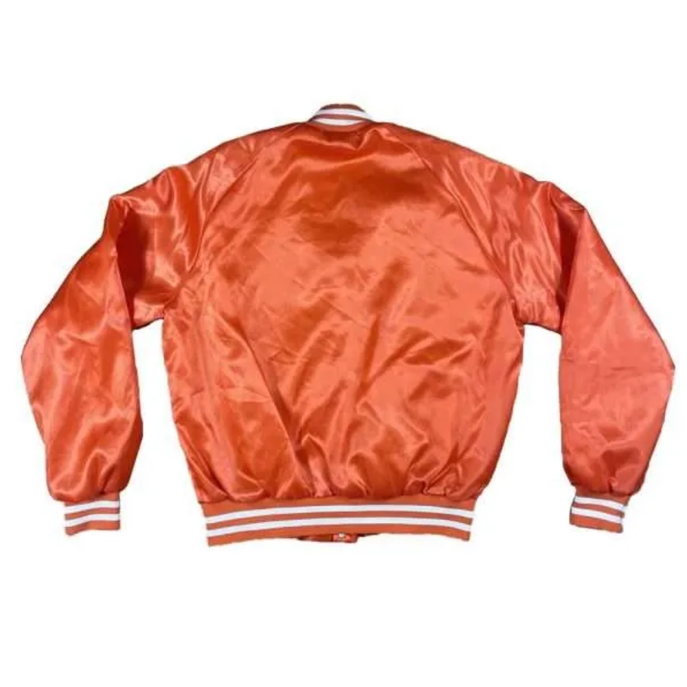 Florida Gators Vintage Embroidered Orange Satin Varsity Jacket - Image 2