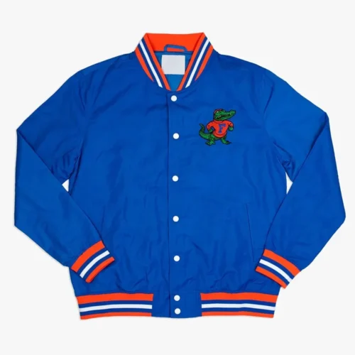 Florida Gators Retro Bomber Blue Satin Varsity Jacket