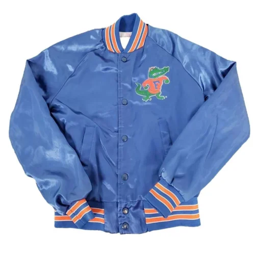 Florida Gators Youth Vintage Blue Satin Varsity Jacket