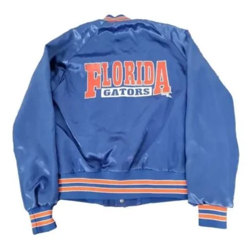 Alternative view of Florida Gators Youth Vintage Blue Satin Varsity Jacket