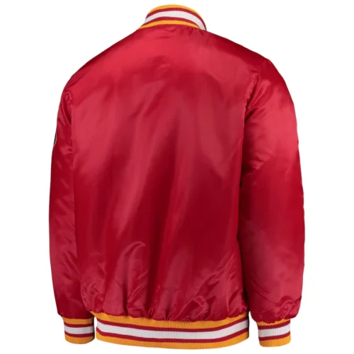 Florida State Seminoles O-Line Red Satin Varsity Jacket - Image 3