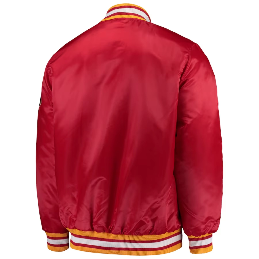 Florida State Seminoles O-Line Red Satin Varsity Jacket - Image 3