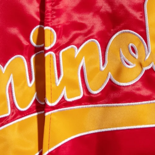 Florida State Seminoles O-Line Red Satin Varsity Jacket - Image 4