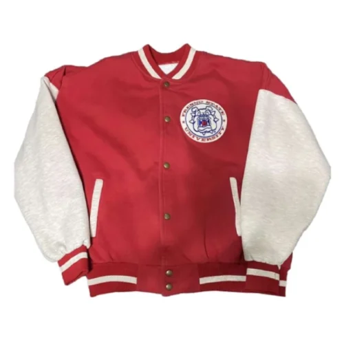 Fresno State Bulldogs 90’s Red/White Vintage Satin Varsity Jacket