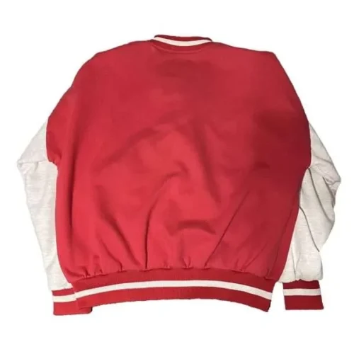 Alternative view of Fresno State Bulldogs 90’s Red/White Vintage Satin Varsity Jacket