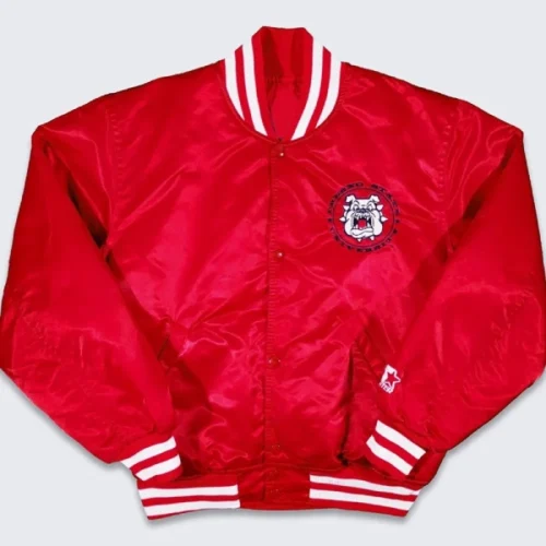 Fresno State Bulldogs Red Satin Varsity Jacket