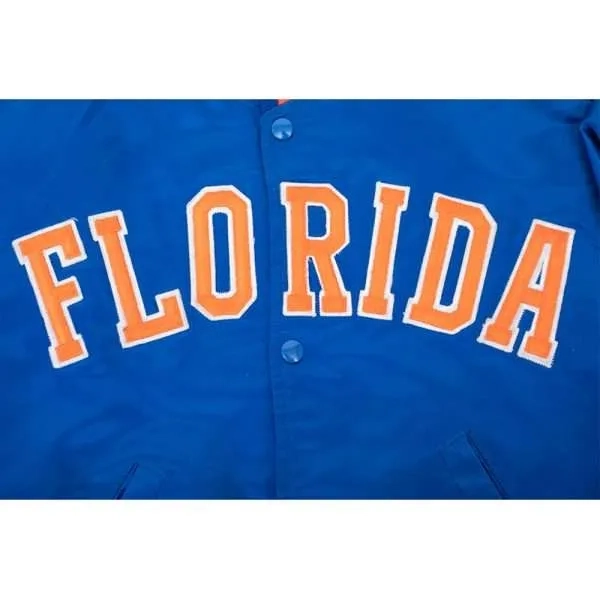 Florida Gators Bomber Blue Satin Varsity Jacket - Image 4