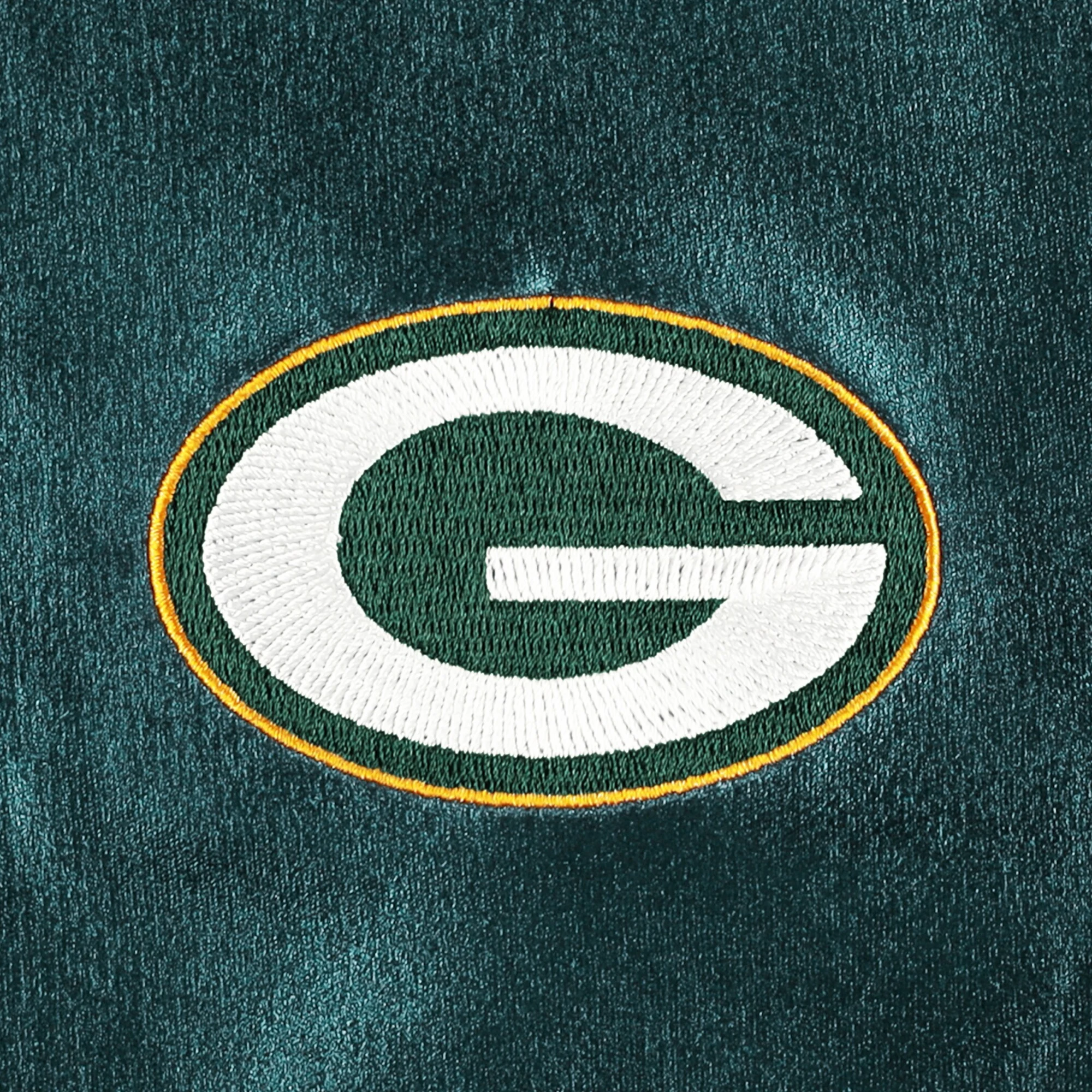 Green Bay Packers Metallic Bomber Full-Snap Green Leather Jacket - Image 3