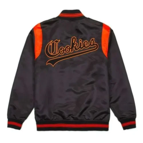 Alternative view of Ivy League Teddy Black Satin Varsity Jacket