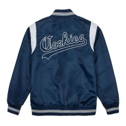 Alternative view of Ivy League Teddy Blue Satin Varsity Jacket