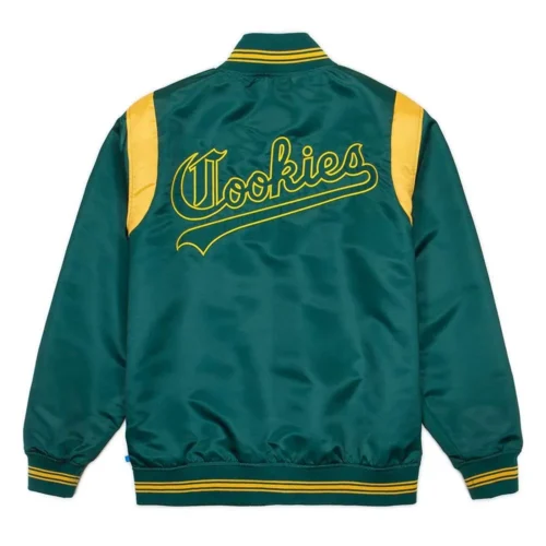 Alternative view of Ivy League Teddy Green Satin Varsity Jacket