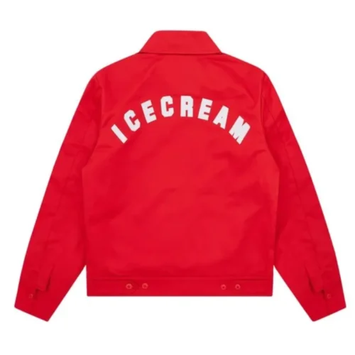Alternative view of Ice Cream Work Red Satin Varsity Jacket