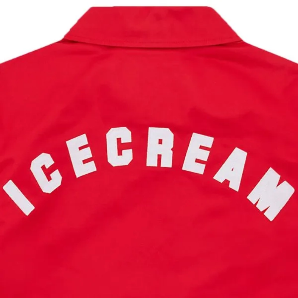 Ice Cream Work Red Satin Varsity Jacket - Image 4