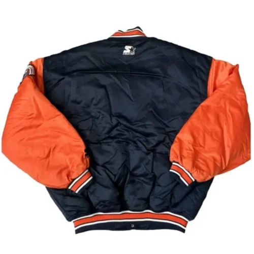 Alternative view of Illinois Fighting Illini 90’s Navy/Orange Satin Varsity Jacket