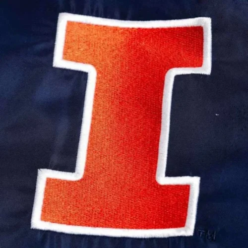 Alternative view of Illinois Fighting Illini Scrip Bomber Navy Varsity Jacket