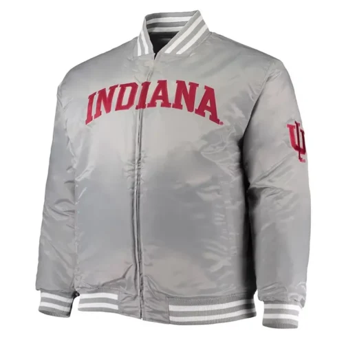 Indiana Hoosiers Gray satin Varsity Jacket