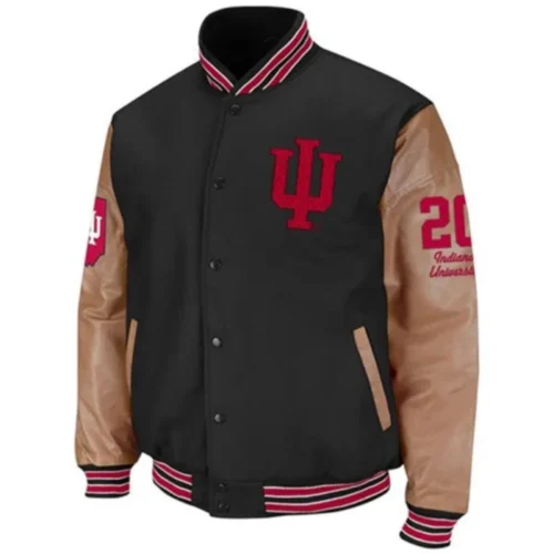 Indiana Hoosiers Colosseum Letterman Wool & Leather Varsity Jacket