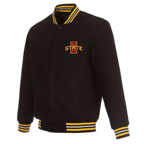 Iowa Hawkeyes One Color Black Wool Varsity Jacket