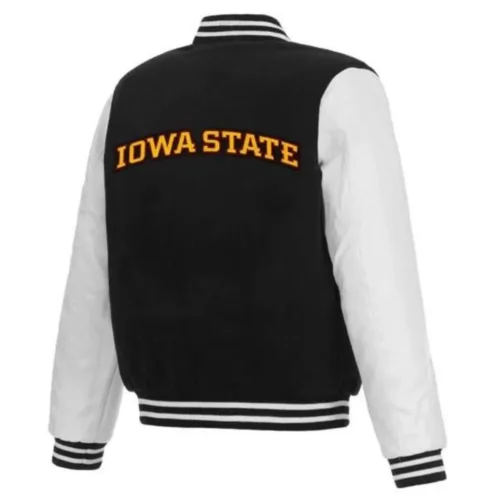 Alternative view of Iowa Hawkeyes Two Tone Wool & Leather Varsity Jacket