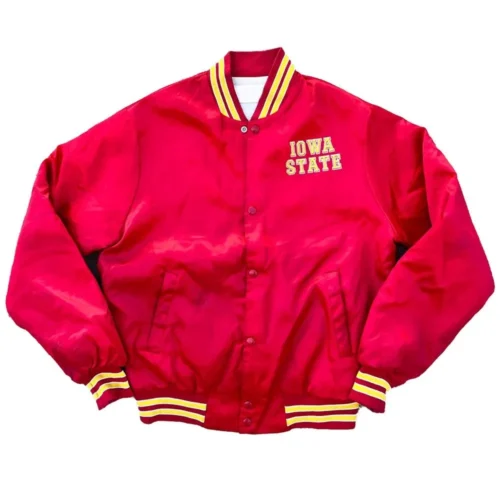 Iowa State Cyclones Vintage 90’s Red Satin Varsity Jacket
