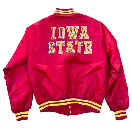 Alternative view of Iowa State Cyclones Vintage 90’s Red Satin Varsity Jacket