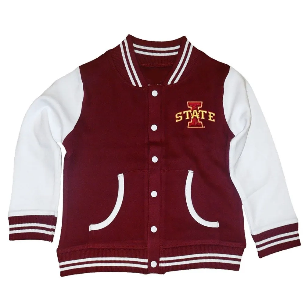 Iowa State Cyclones Red/White Wool & Leather Varsity Jacket