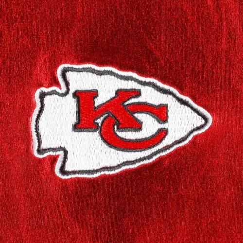 Kansas City Chiefs Metallic Bomber Full-Snap Red Leather Jacket - Image 3