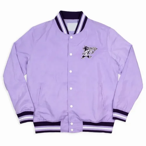 Kansas State Wildcats Script Retro Light Purple Bomber Varsity Jacket