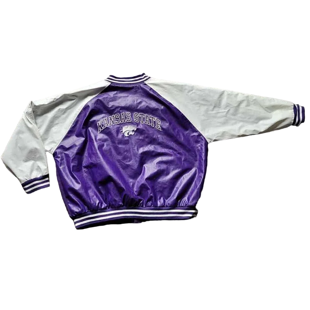 Kansas State Wildcats Vintage Purple/White Wool & Leather Varsity Jacket - Image 2