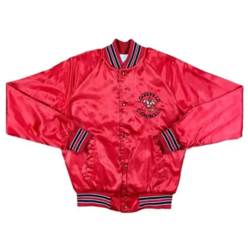Louisville Cardinals Vintage Red Satin Varsity Jacket