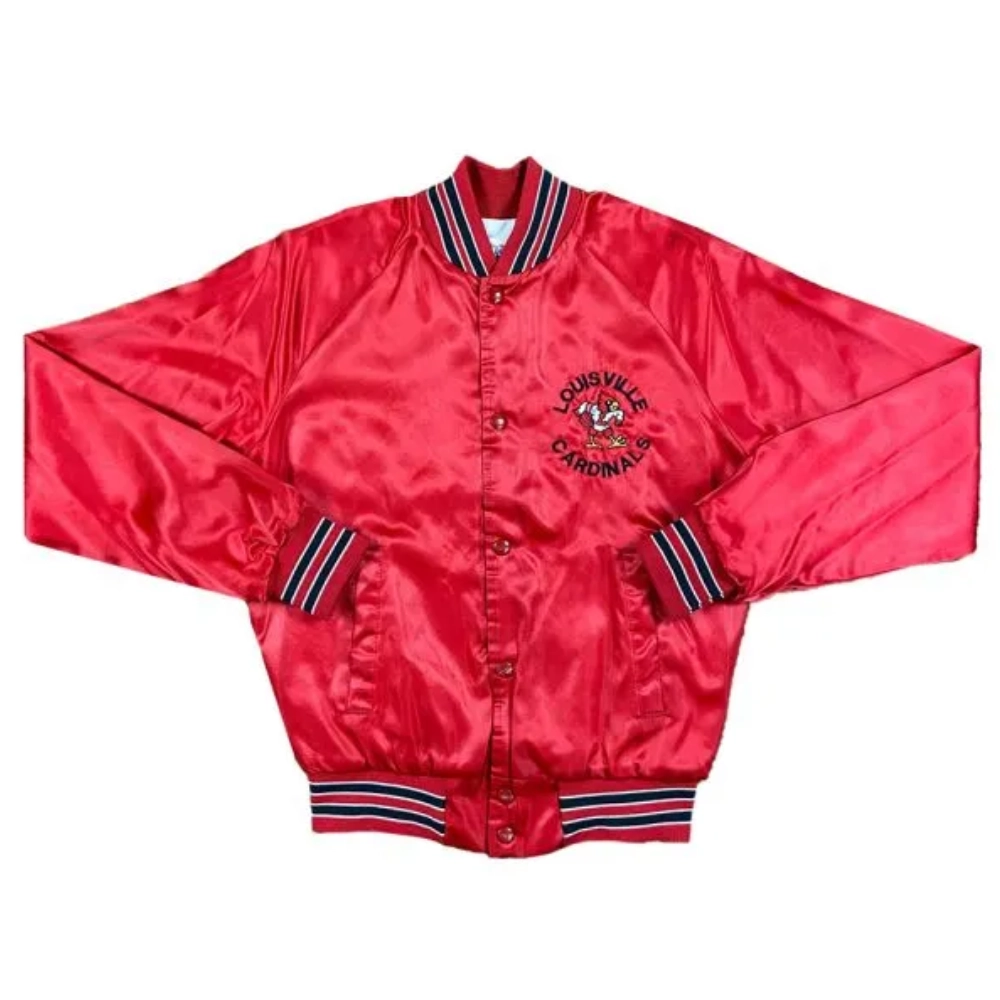 Louisville Cardinals Vintage Red Satin Varsity Jacket