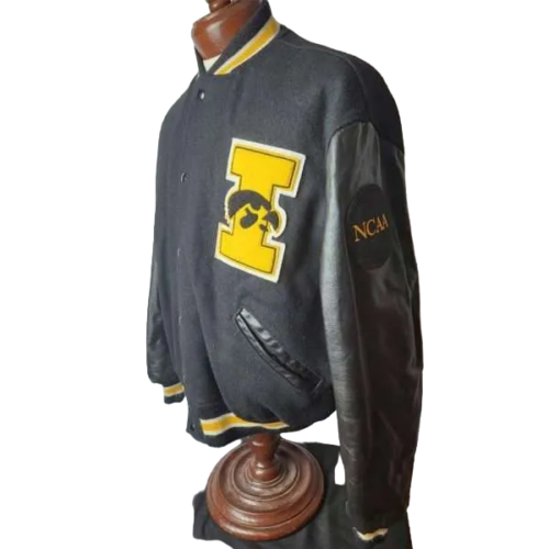 Alternative view of Iowa Hawkeyes Vintage 80’s Wool Black Varsity Jacket
